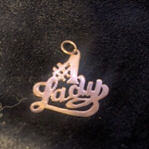 Vintage “#1 Lady” Gold Script Pendant
